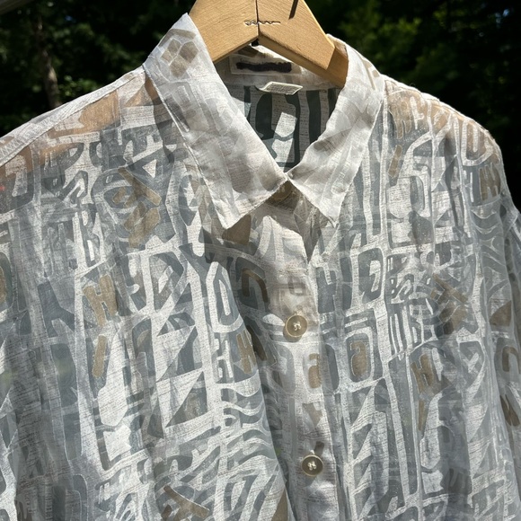 90s Express Sheer Button-Up - Picture 3 of 16